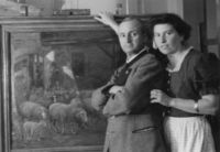 Johann Georg Schlech und Ehefrau Margarete im Atelier.