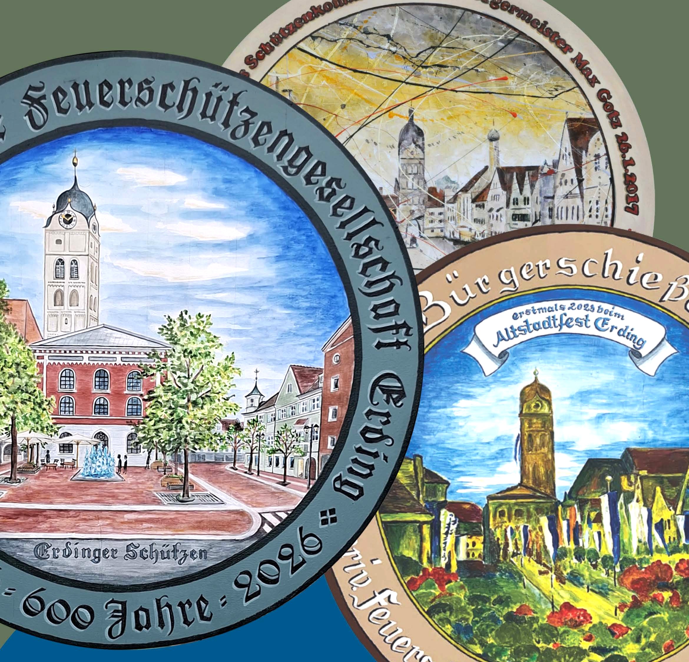 Schützenscheiben aus der großen Vergangenheit der Feuerschützengesellschaft